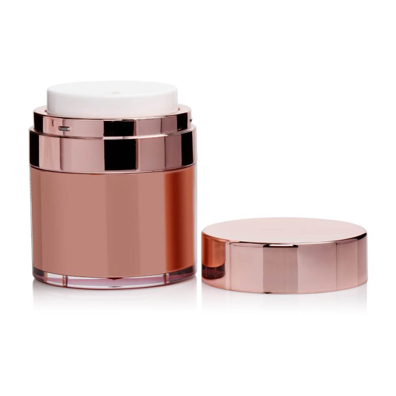 rose golden airless cream jar