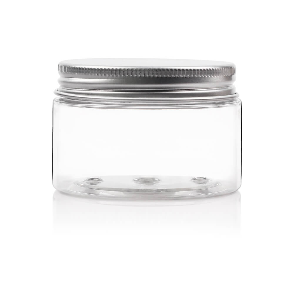 PET cream jar with aluminum cap