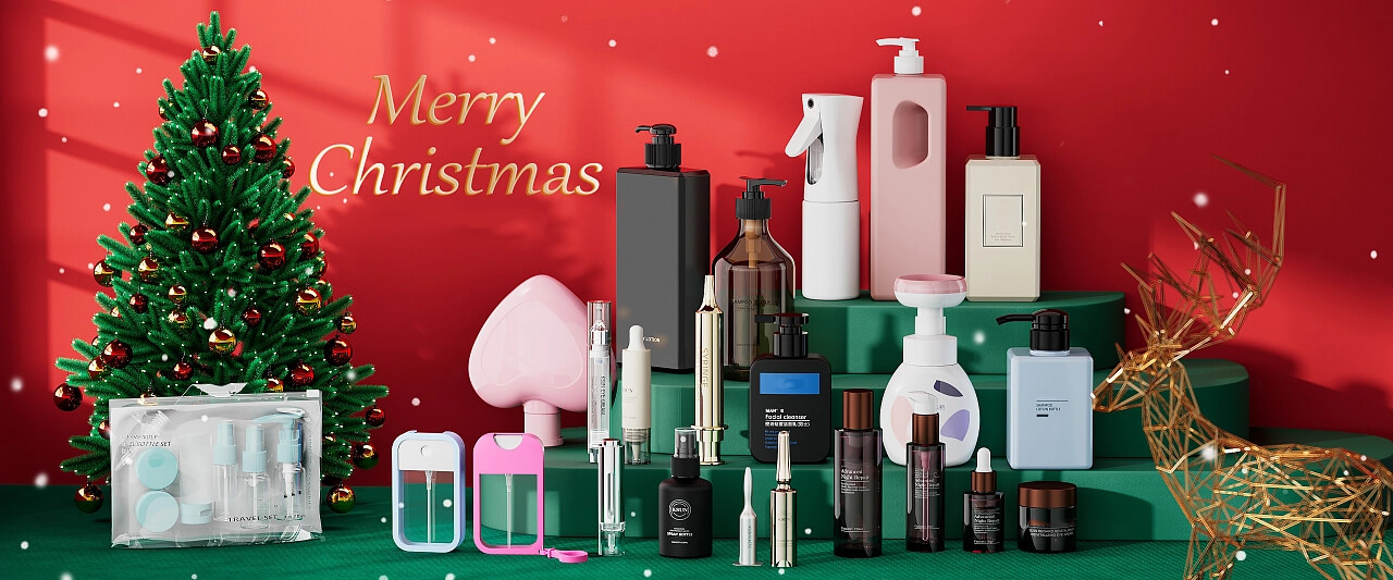 cosmetic bottle set for Christmas