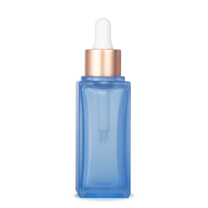 50ml blue square PETG bottle with dropper
