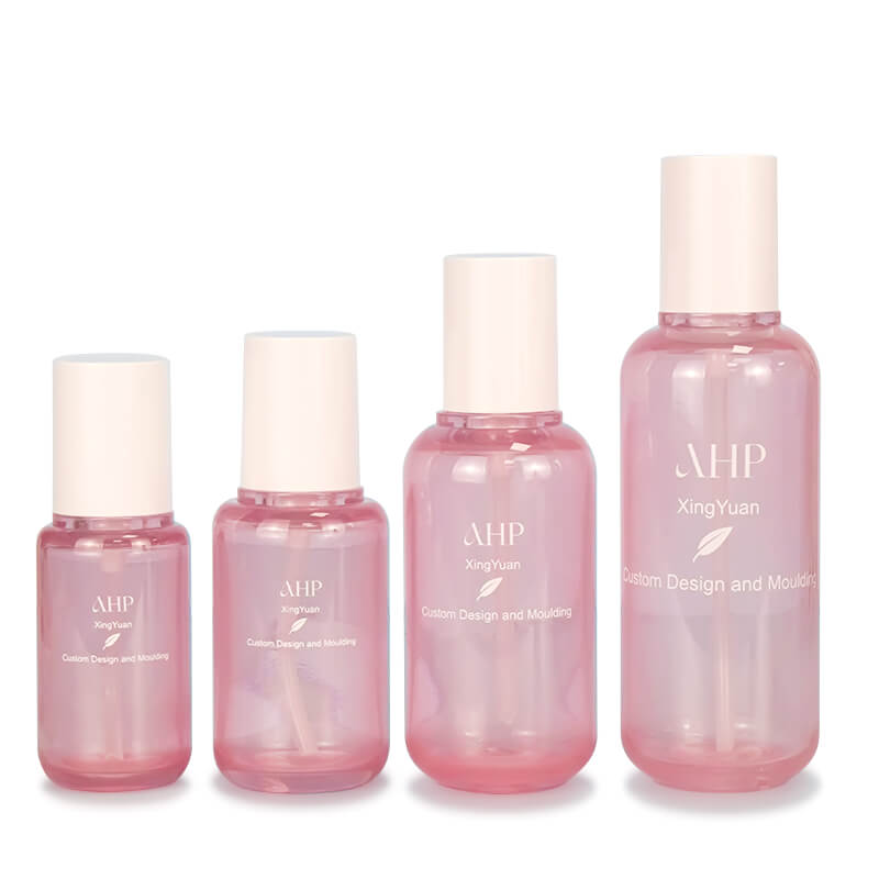pink PETG cosmetic bottles