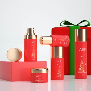 Christmas style cosmetic airless bottle set