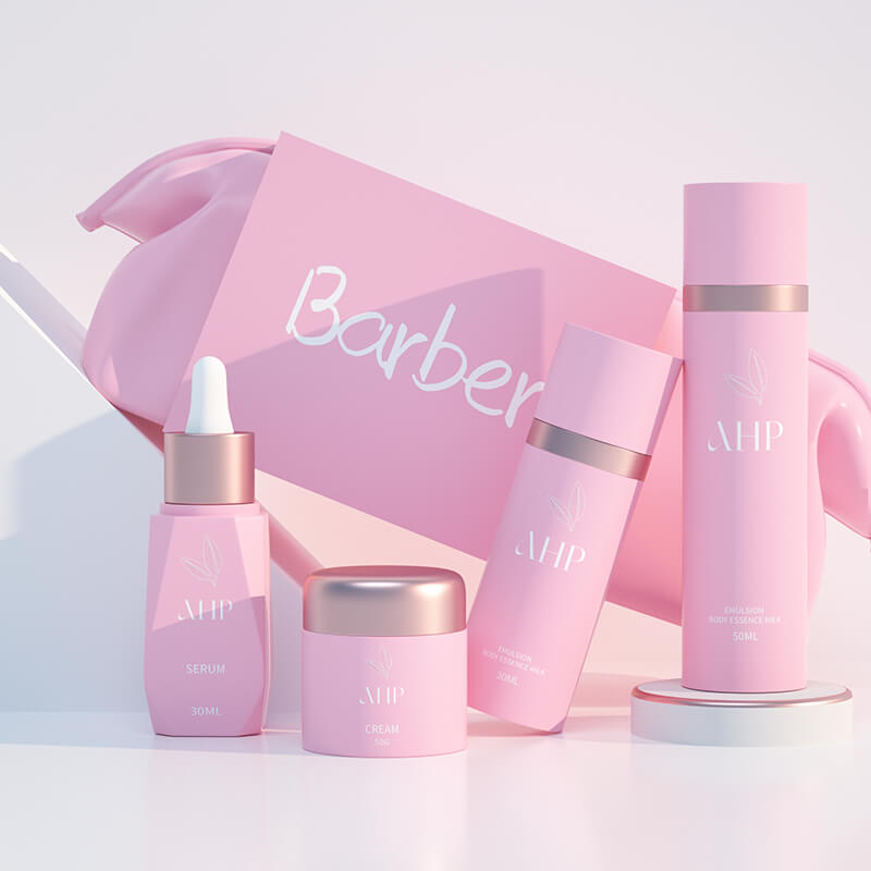 pink airless pump bottle set