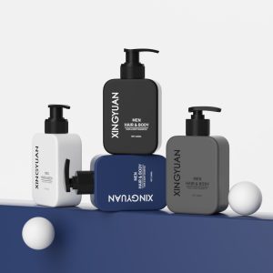 Square shampoo bottle for men