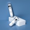 Silver airless pump bottle