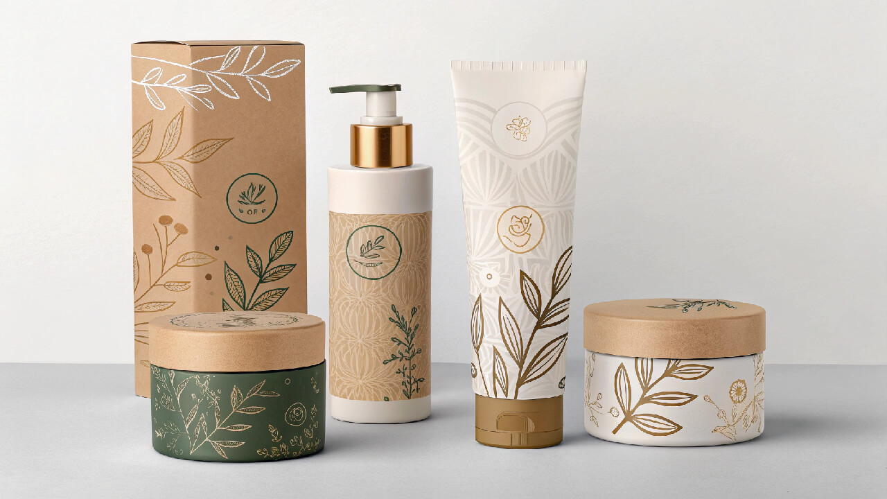 Cosmetic bottles with trademarks