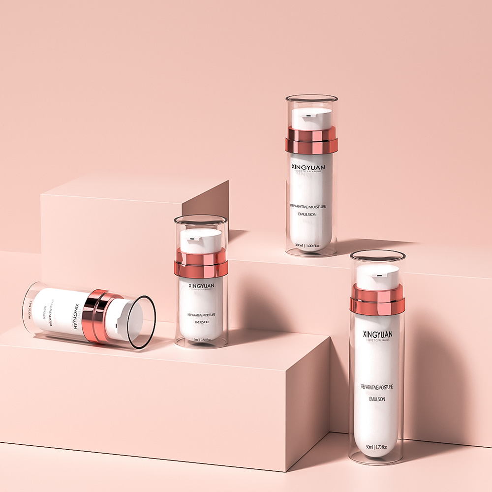 Double-wall airless bottle set