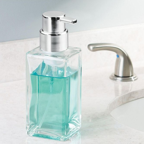 mdesign glass soap pump