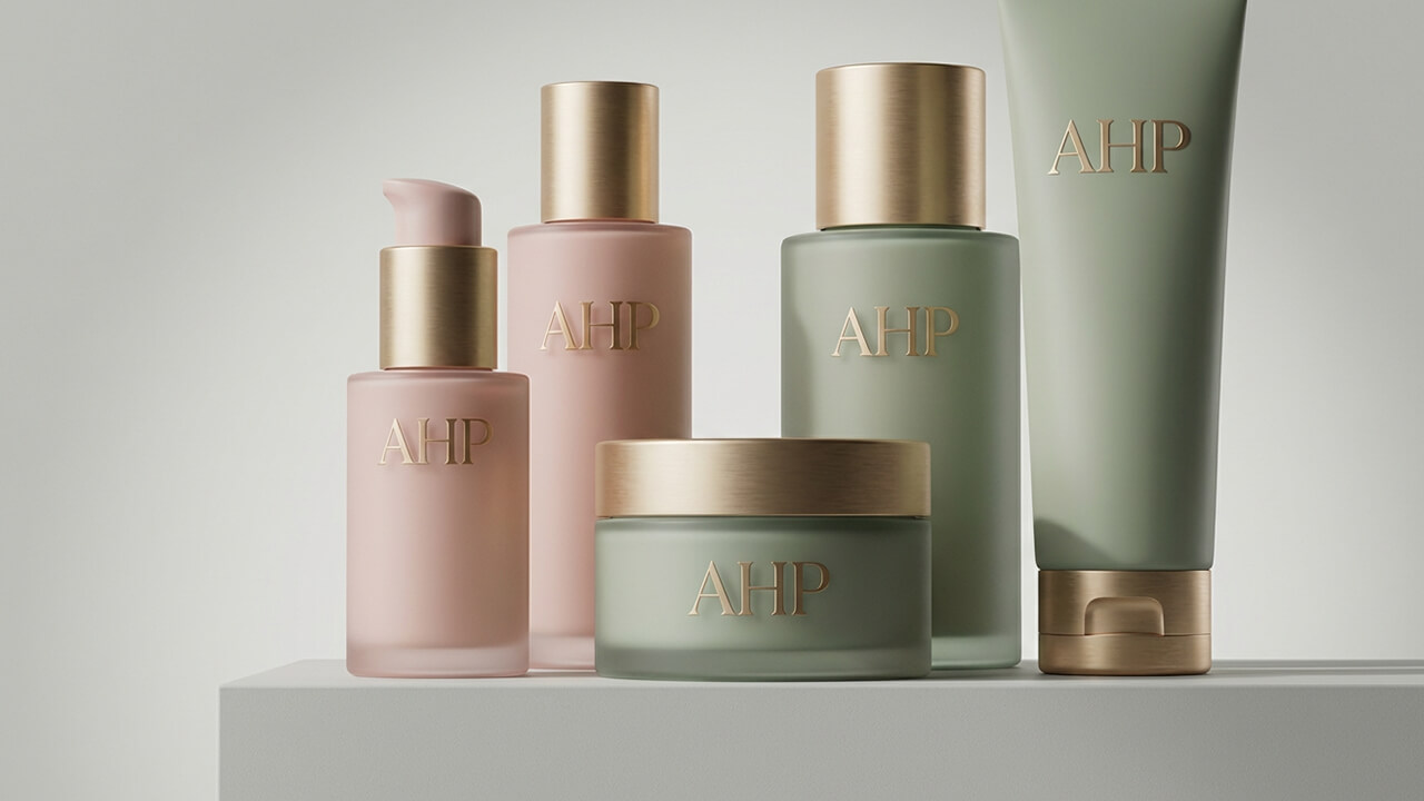 Skincare bottle set with custom logo