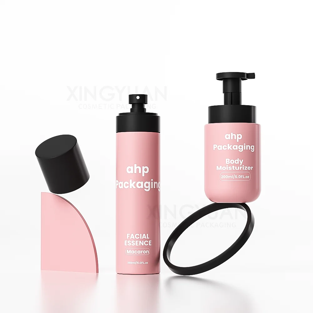 Plastic skincare bottle set