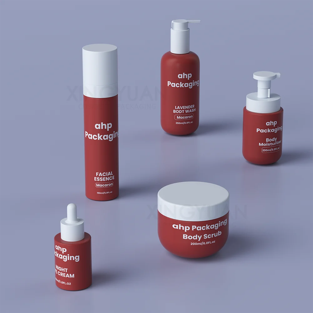 Plastic skincare bottle set