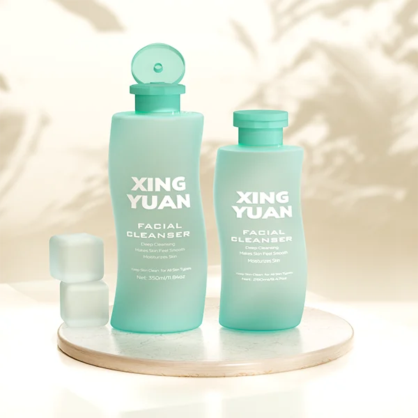 Frosted hair shampoo bottle