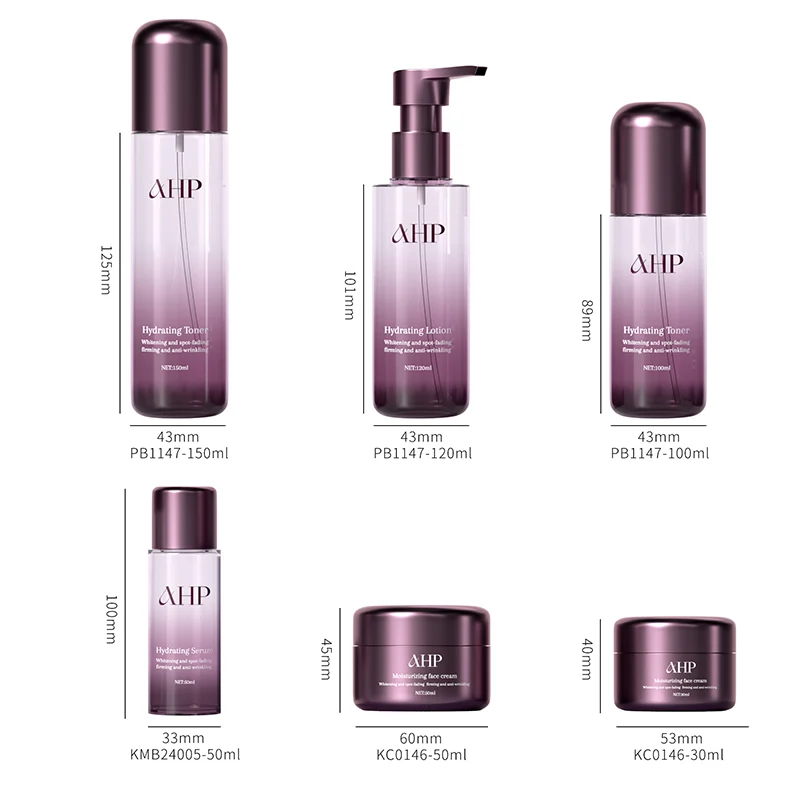 Gradient Purple cosmetic bottle set