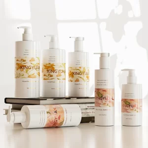 white PETG body lotion bottle