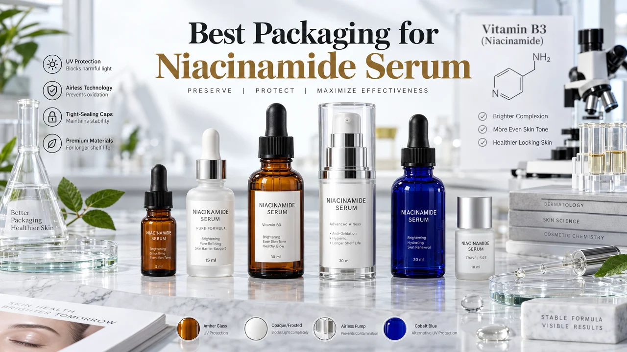 Niacinamide Serum Packaging bottles
